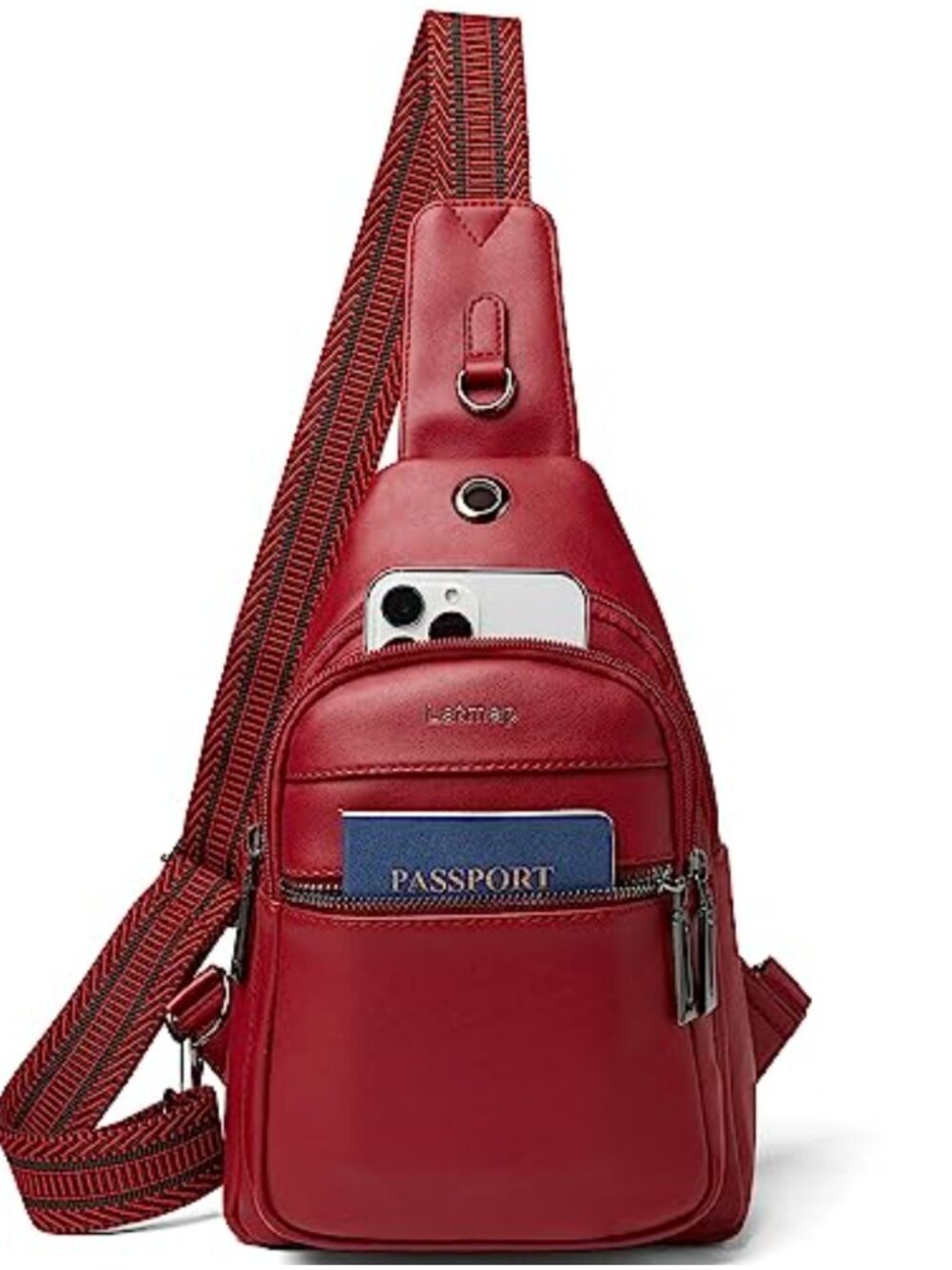 Faux Leather Sling Bag Crossbody Shoulder Backpack Travel Fanny Pack